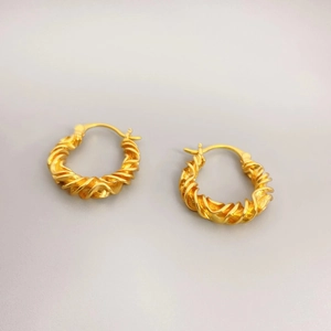 Orecchini A Cerchio Intrecciati Croissant Placcati Oro 18K Rame Minimalista Geometrico Gioielli Per Donne Stile Francese
