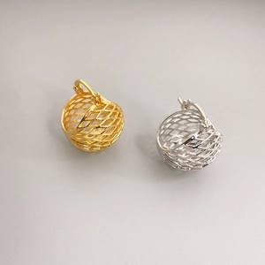 Hollow Lattice Dome Hoop Earrings Copper Geometric Mesh Hemispherical Retro Style Jewelry For Women