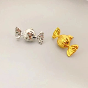 Candy Shape Stud Earrings Brass 18K Gold Plated With 925 Sterling Silver Earring Post Korean Fashion Jewelry Women