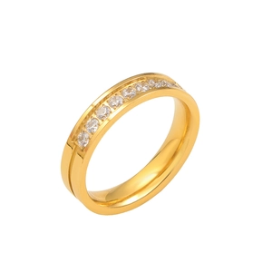 Minimalistischer Ring 18K vergoldet mit Zirkonia-Steinen aus hochwertigem Edelstahl