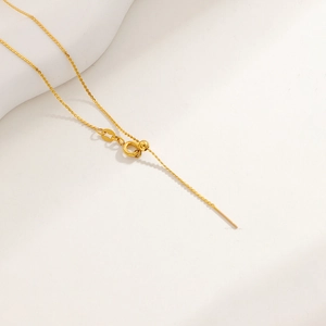18K gold plated titanium steel box chain with adjustable bead and needle tip for DIY jewelry