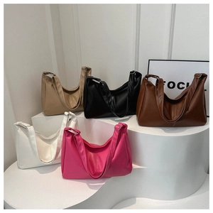 Borsa Tote da Donna in Pelle PU di Grande Capacità Minimalista Morbida Borsa a Spalla Casual Stile Urbano da Ufficio Hobo