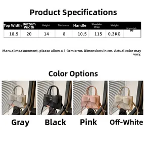 Spécifications détaillées de taille et tableau des matières du sac à nœud