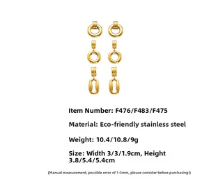 Detailed size and weight specs for 18k gold plated stainless steel irregular hoop earrings