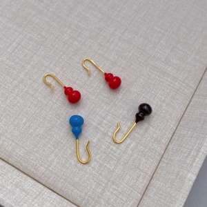 Gourd Dangle Hook Earrings Copper Brass 18K Gold Plated Enamel Glaze Simple Oriental Retro Style For Women