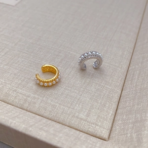 Französischer Stil Künstliche Perle Strass Ohrklemmen Vergoldeter Kupfer Zirkonia Clip On Ohrringe Für Damen Elegante Mode Ohne Piercing Schmuck