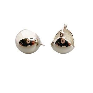 Chic 18K gold plated chunky drop earrings with a polished mirror finish for women