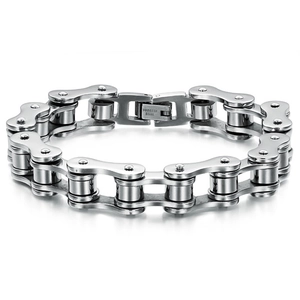 Motorcycle Chain Bracelet Stainless Steel Polished Industrial Punk Bike Link Men Jewelry