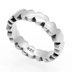 Linked Hearts Shaped Ring 316L Stainless Steel Highly Polished Vintage Design Fashion Jewelry Gift For Women