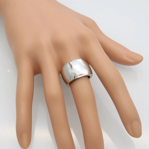 Minimalist silver titanium steel ring with large rectangular clear gemstone for women