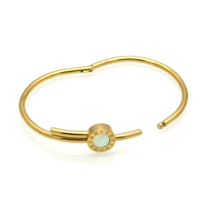 Bracelet en acier titane doré avec chiffres romains et nacre blanche pour hommes et femmes
