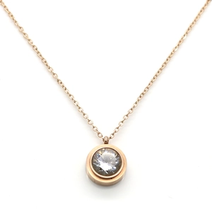 Collier Pendentif Minimaliste Zircon Acier Inoxydable Plaquage Sous Vide Chaîne De Clavicule Bijoux Pour Femmes