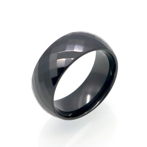 Minimalist Faceted Ceramic Ring Geometric Modern Band Jewelry For Men And Women