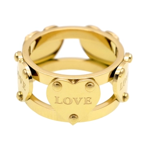 Bague Cœur Évidé Acier Inoxydable 316L Double Couche Inscription Love Bijou Mode Romantique Femmes