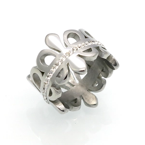 Elegant silver crown ring with sparkling pavé zircon stones in a central halo design
