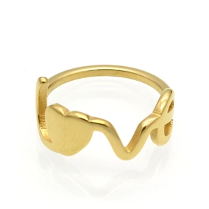 Bague Coeur Love en Acier Inoxydable 316L Minimaliste pour Femme Homme Couple Bijoux de Mode avec Design de Lettres