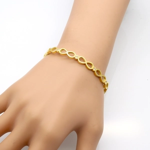 Bracelet élégant à maillons infini dorés pour femme avec accents en zircone cubique