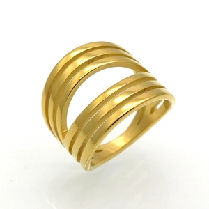Minimalist Multi Layer Hollow Band Ring 316L Stainless Steel High Polished Wide Geometric Jewelry For Women Men