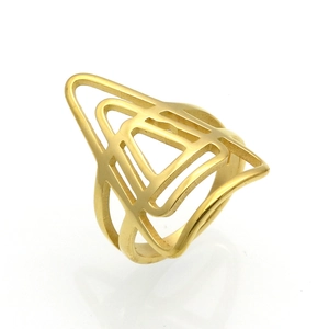 Minimalist Geometric Triangle Hollow Ring 316L Stainless Steel High Polish Modern Punk Jewelry For Men Women