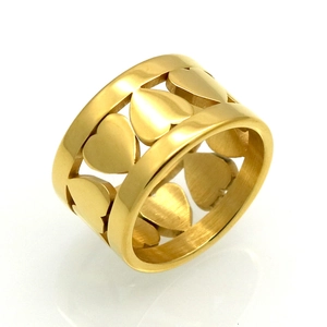 Bague Large Coeur Vidé Acier Inoxydable 316L Poli Bijoux De Mode Simples Pour Femmes