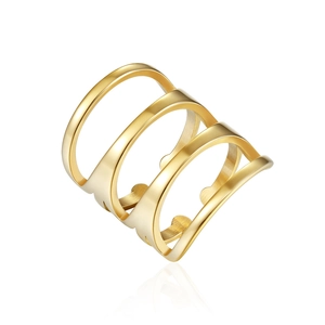 Anello In Acciaio Inossidabile Geometrico Cavo Multistrato Largo Gioielli Di Moda Minimalista Per Donne Uomini