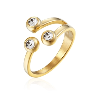 Minimalistischer Offener Verstellbarer Ring Titanstahl Zirkon Wickel Spiral Design Modeschmuck Für Damen