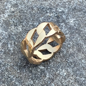 316L Edelstahl Hohl Panzerkette Band Ring Für Damen Herren Gold Silber Schwarz Roségold Punk Street Mode Schmuck