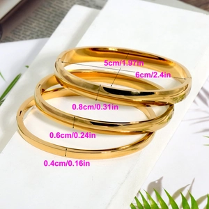Bracciali rigidi dorati in acciaio inossidabile da 4mm a 8mm con specifiche di misura