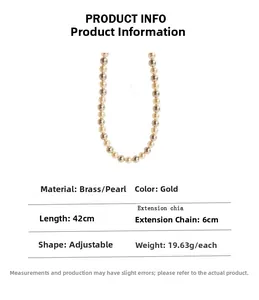 Détails du collier en laiton et perles réglable avec spécifications et longueur