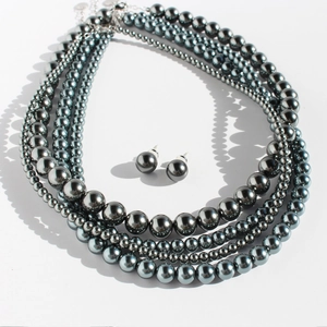 Tahiti Zwart Parel Rond Schelp Parel Ketting En 925 Sterling Zilver Stift Voor Vrouwen Elegante Mode Sieraden