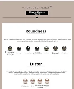 Detailed guide showing freshwater pearl shapes from baroque to round and luster levels