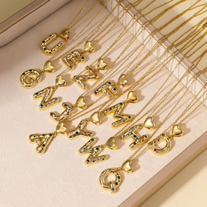 Titanium Steel Letter Pendant Necklace Rhinestone Inlaid Alphabet Initial Clavicle Chain Fashion Jewelry For Women