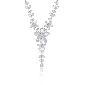 Parure de bijoux élégante en zircone tournesol avec collier et boucles d'oreilles