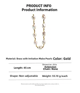 Tabella taglie dettagliata con lunghezza 45cm e peso 55g per collana di perle