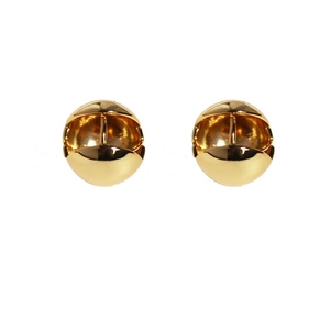 Minimalist golden hollow sphere stud earrings with a polished mirror finish for women