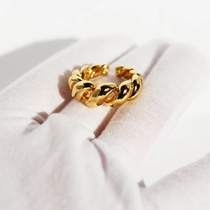 Vintage Twist Spiral Open Adjustable Copper Ring High Polish Croissant Style Jewelry For Men And Women Retro Accessory