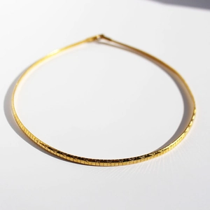 Minimalist Brass Gold Plated Snake Bone Chain Necklace For Women Geometric Flat Collar Choker Versatile Fashion Jewelry