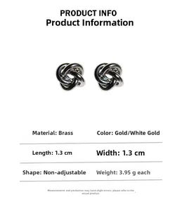 Spécifications détaillées des boucles d'oreilles nœuds torsadés en laiton et argent