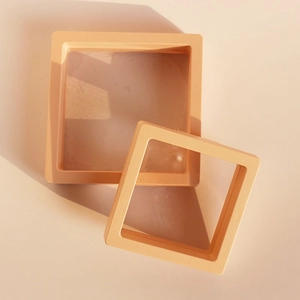 Caja de exhibición de joyas con película de PE suspendida en color naranja crema