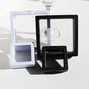 Cajas expositoras de joyas con película de PE blancas y negras para anillos y aretes
