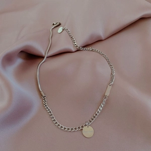 Collier En Acier Inoxydable Pendentif Lettre Good Luck Chaîne Serpent Et Cubaine Asymétrique Bijoux Hip Hop Femmes