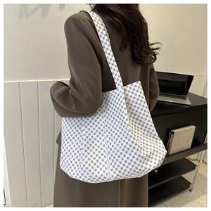 Sac fourre-tout vintage en toile à motif géométrique pour femme avec grande capacité