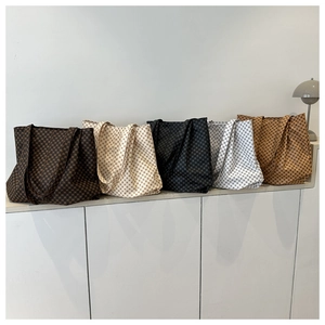 Sacs cabas classiques à carreaux pour femmes en cinq couleurs avec grande capacité