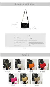 Detailed size chart and multi-color collage of the butterfly embossed PU leather handbag