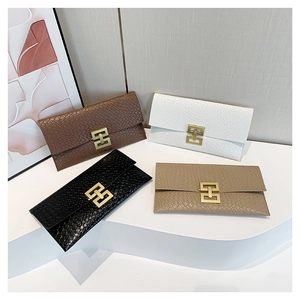 Pochette a Busta con Monogramma da Donna Vintage Fibbia in Metallo Dorato Pelle Tatuata Coccodrillo Sintetica Borsa da Banchetto Portafoglio Documenti