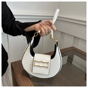 Borsa Sottobraccio Da Donna In Pelle PU Goffrata Coccodrillo Borsa Hobo Mezzaluna Retrò Con Fibbia In Metallo Dorato