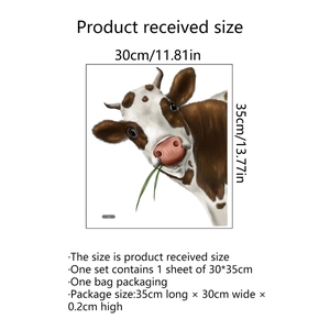 Cow animal window sticker 30x35cm for living room wall decoration and home nursery
