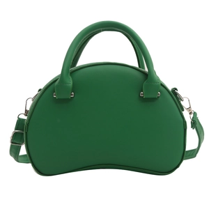 Minimalist bright green semi-circle crossbody handbag with smooth matte finish