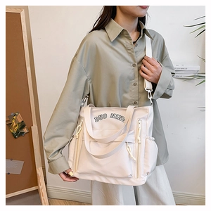 Large capacity lightweight crossbody tote bag with multi-functional pockets and wide strap