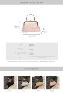 Detailed dimension guide for embroidered evening bag with star and moon sequins